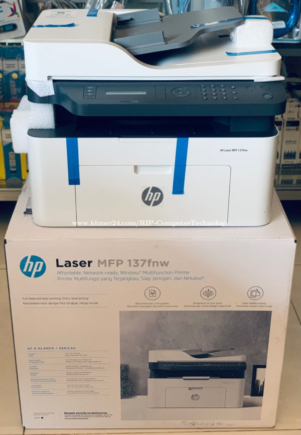 Printer Hp Laserjet M137fnw Print Copy Scan Fax Network Wireless Adf Galaxy Computers